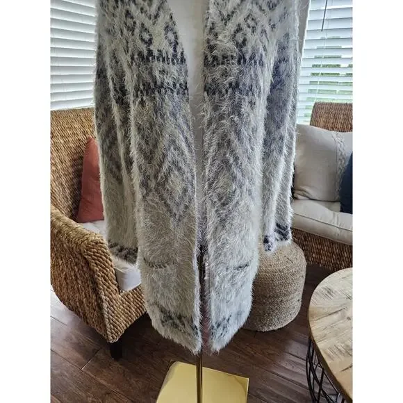 Eddie Bauer Aztec Cardigan Duster Women’s Size M Tribal Southwestern Cabin - Picture 2 of 10